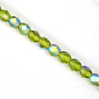 6mm Transparent Olivine AB Fire Polished Bead-General Bead