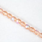 6mm Transparent Rose AB Fire Polished Bead-General Bead