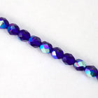 6mm Transparent Cobalt AB Fire Polished Bead-General Bead