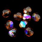 6mm Transparent Dark Goldenrod AB Fire Polished Bead-General Bead