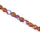 6mm Transparent Dark Goldenrod AB Fire Polished Bead-General Bead