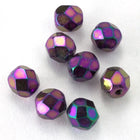 6mm Metallic Purple Iris Fire Polished Bead-General Bead