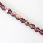 6mm Amethyst/Gold Fire Polished Bead-General Bead