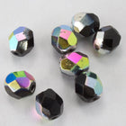 6mm Jet Vitrail Medium Fire Polished Bead-General Bead