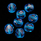 6mm Transparent Dark Aqua Fire Polished Bead-General Bead