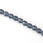 6mm Transparent Montana Fire Polished Bead-General Bead