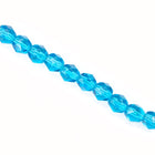 6mm Transparent Aqua Fire Polished Bead-General Bead