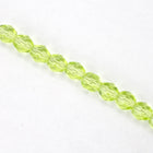 6mm Transparent Peridot Fire Polished Bead-General Bead