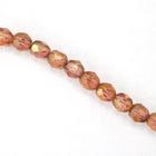 6mm Gold Luster Rose Fire Polished Bead-General Bead
