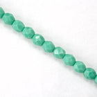 6mm Opaque Turquoise Fire Polished Bead-General Bead