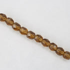 6mm Transparent Smoked Topaz Fire Polished Bead-General Bead