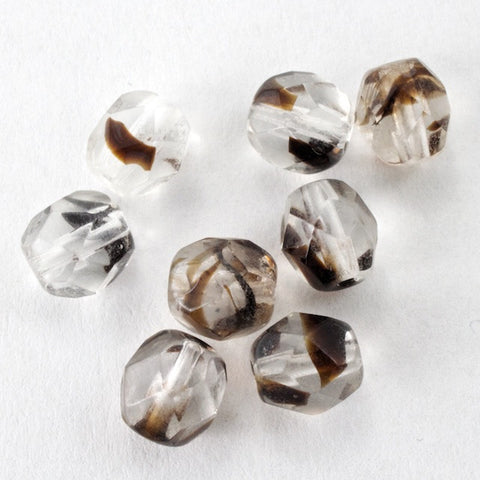 6mm Crystal/Tortoise Fire Polished Bead-General Bead
