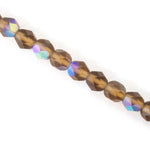 6mm Matte Smoked Topaz AB Fire Polished Bead-General Bead