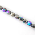 6mm Metallic Gunmetal Iris Fire Polished Bead-General Bead