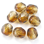 6mm Transparent Brown/Crystal Swirl Fire Polished Bead-General Bead