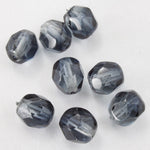 6mm Transparent Grey/Crystal Swirl Fire Polished Bead-General Bead