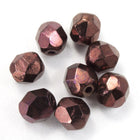 6mm Pearl Garnet Fire Polished Bead-General Bead