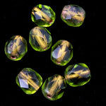 6mm Copper Lined Olivine Fire Polished Bead-General Bead