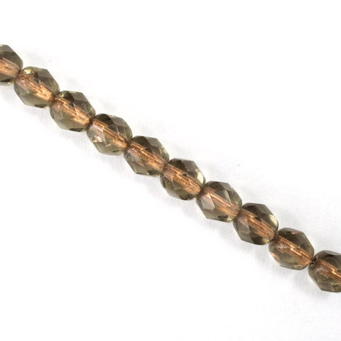 6mm Copper Lined Black Diamond Fire Polished Bead-General Bead