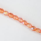 6mm Transparent Salmon AB Fire Polished Bead-General Bead