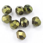 6mm Metallic Olive Fire Polished Bead-General Bead