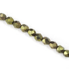 6mm Metallic Olive Fire Polished Bead-General Bead
