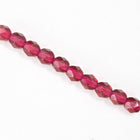 6mm Transparent Fuchsia Fire Polished Bead-General Bead