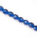 8mm Transparent Capri Blue Fire Polished Bead (25 Pcs) #GBF004-General Bead