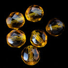 8mm Transparent Topaz Fire Polished Bead (25 Pcs) #GBF006-General Bead