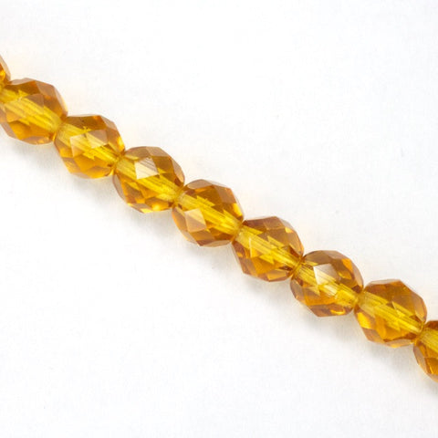 8mm Transparent Topaz Fire Polished Bead (25 Pcs) #GBF006-General Bead