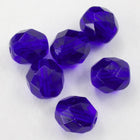8mm Transparent Cobalt Fire Polished Bead (25 Pcs) #GBF007-General Bead
