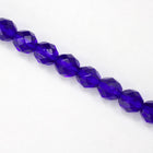 8mm Transparent Cobalt Fire Polished Bead (25 Pcs) #GBF007-General Bead