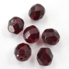 8mm Transparent Garnet Fire Polished Bead (25 Pcs) #GBF009-General Bead