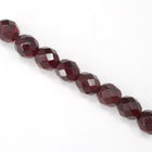 8mm Transparent Garnet Fire Polished Bead (25 Pcs) #GBF009-General Bead