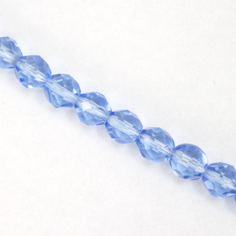 8mm Transparent Light Sapphire Fire Polished Bead (25 Pcs) #GBF014-General Bead