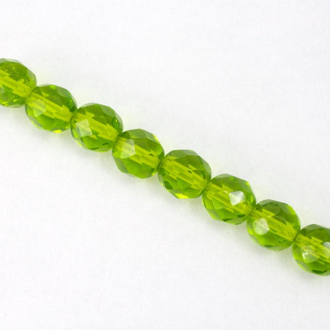 8mm Transparent Olivine Fire Polished Bead (25 Pcs) #GBF016-General Bead