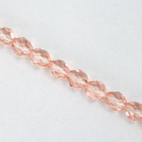 8mm Transparent Rose Fire Polished Bead (25 Pcs) #GBF018-General Bead