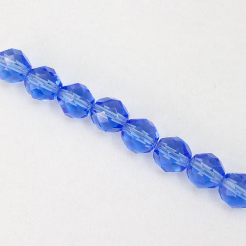 8mm Transparent Sapphire Fire Polished Bead (25 Pcs) #GBF020-General Bead