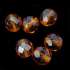 8mm Transparent Dark Goldenrod Fire Polished Bead (25 Pcs) #GBF021-General Bead