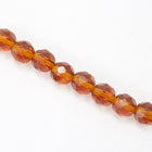 8mm Transparent Dark Goldenrod Fire Polished Bead (25 Pcs) #GBF021-General Bead