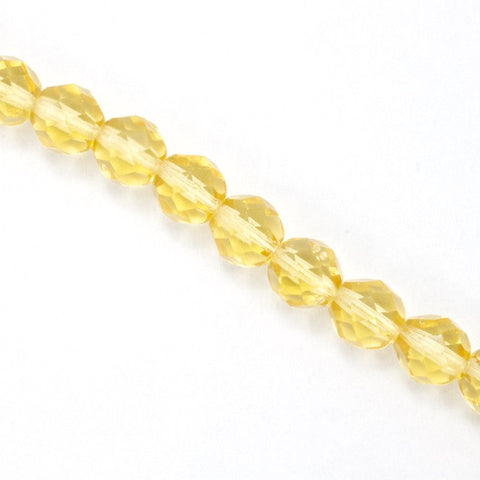 8mm Transparent Light Topaz Fire Polished Bead-General Bead