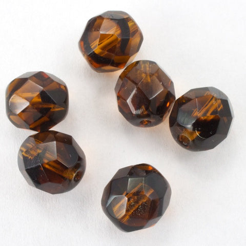 8mm Transparent Tortoiseshell Fire Polished Bead-General Bead