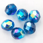 8mm Transparent Capri Blue AB Fire Polished Bead-General Bead