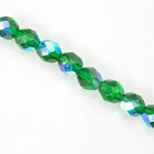 8mm Transparent Emerald AB Fire Polished Bead-General Bead