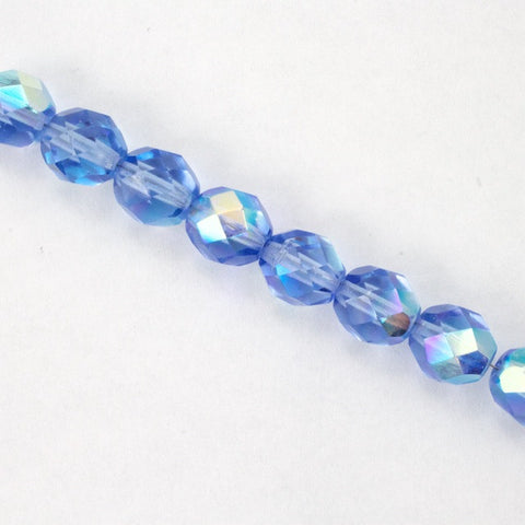 8mm Transparent Light Sapphire AB Fire Polished Bead-General Bead