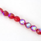 8mm Transparent Siam AB Fire Polished Bead-General Bead