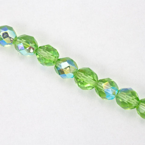 8mm Transparent Peridot AB Fire Polished Bead-General Bead