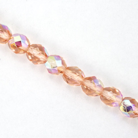 8mm Transparent Rose AB Fire Polished Bead-General Bead