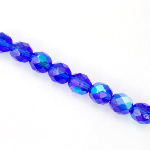 8mm Transparent Sapphire AB Fire Polished Bead-General Bead