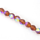 8mm Transparent Dark Goldenrod AB Fire Polished Bead-General Bead